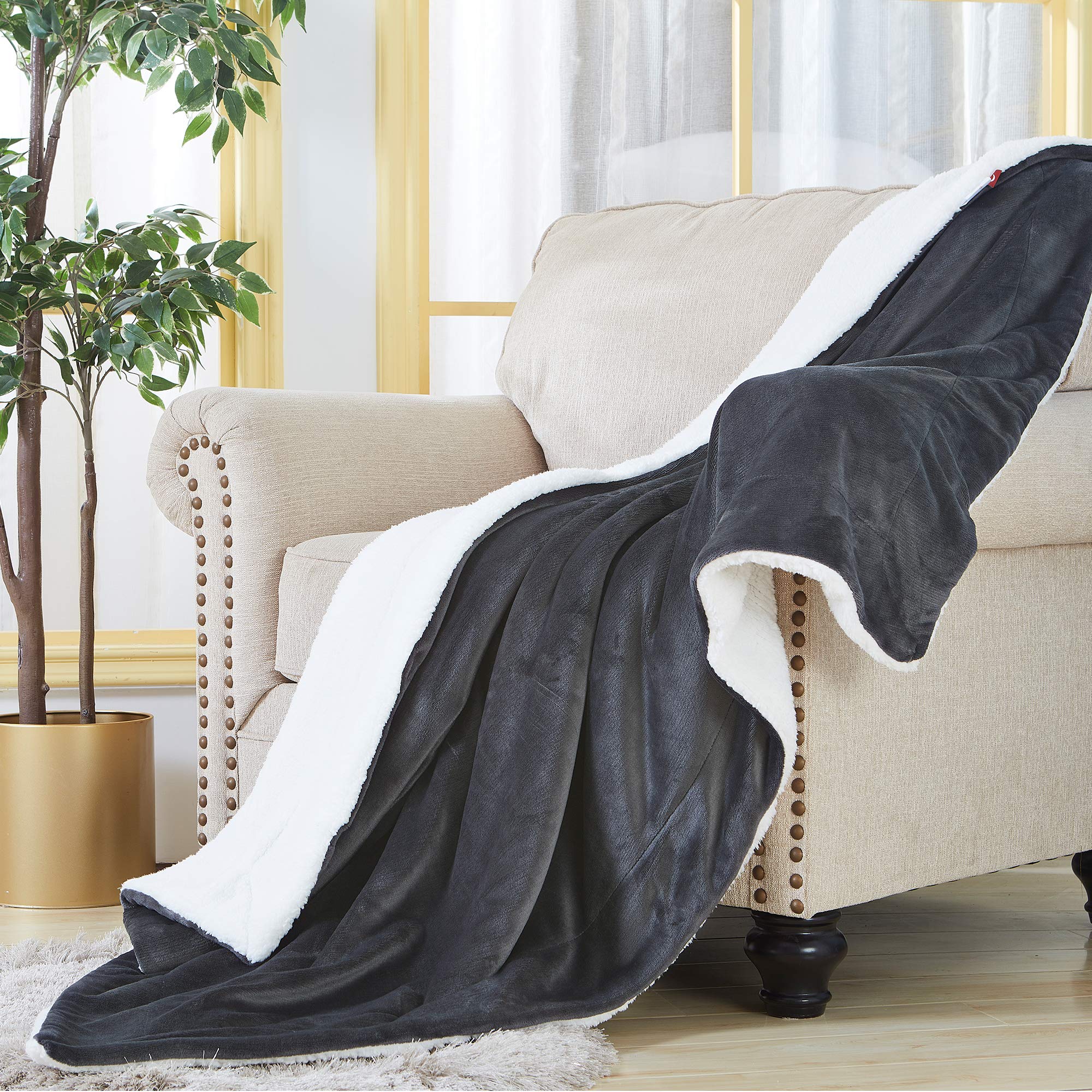 SOCHOW reversible sherpa side displayed for plush warmth and soft comfort