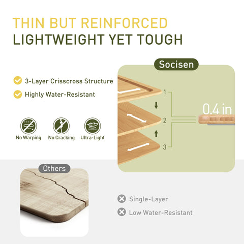 Socisen thin side profile highlighting lightweight yet durable bamboo strength
