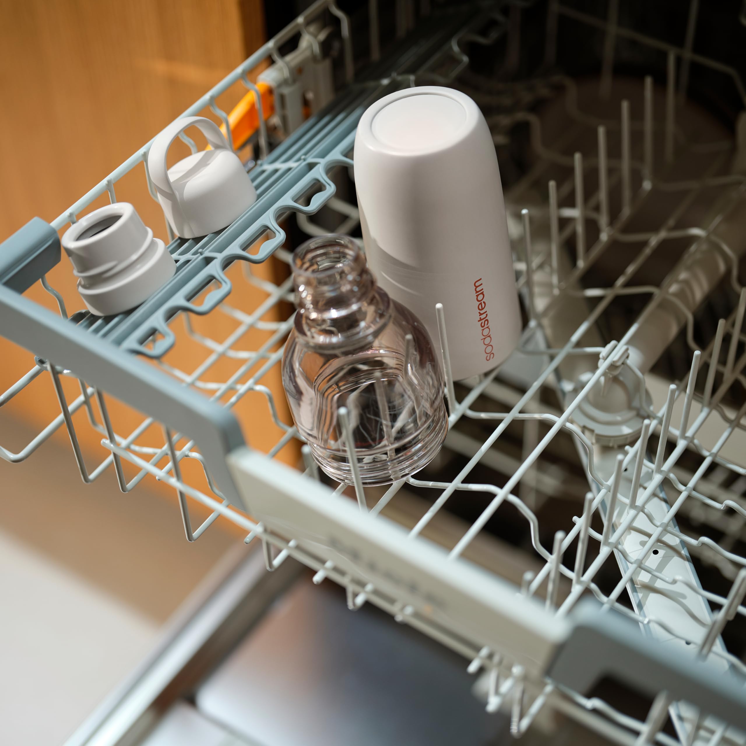 SodaStream mint bottle attached to compatible soda machine for on-the-go carbonation