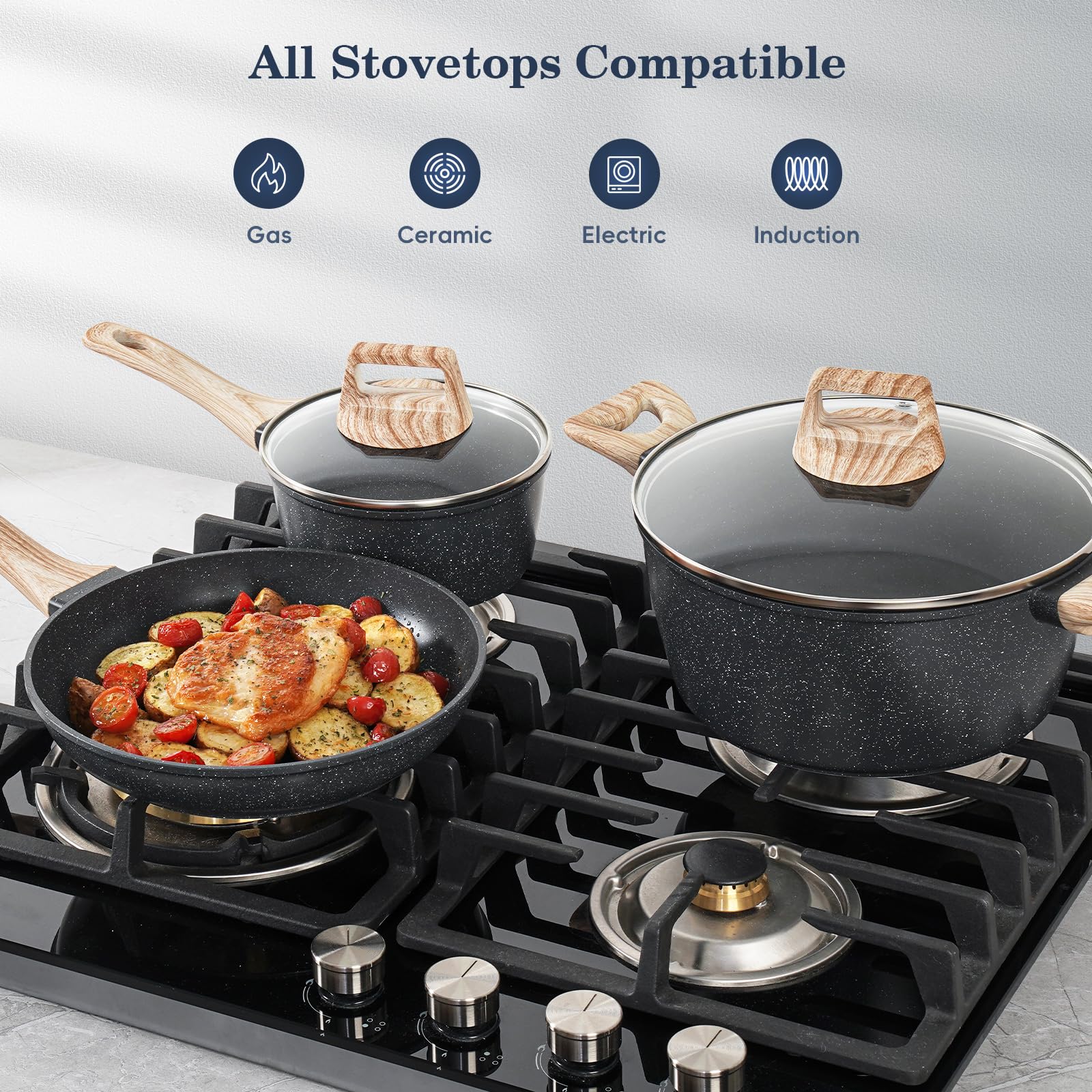 SODAY stacked cookware saving space and protecting pans in small kitchens