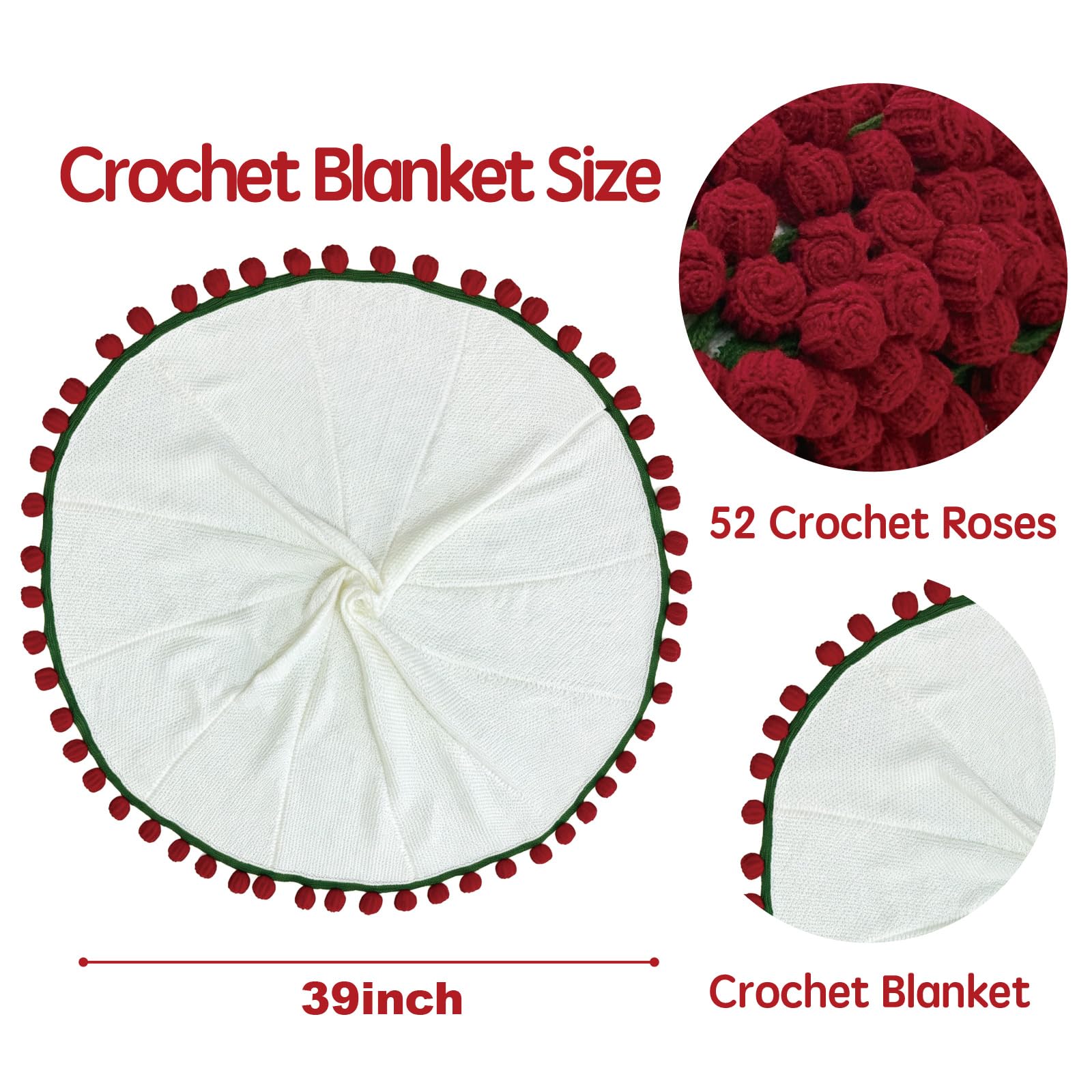 SoffMoiis 40-inch round blanket laid flat showing full floral pattern