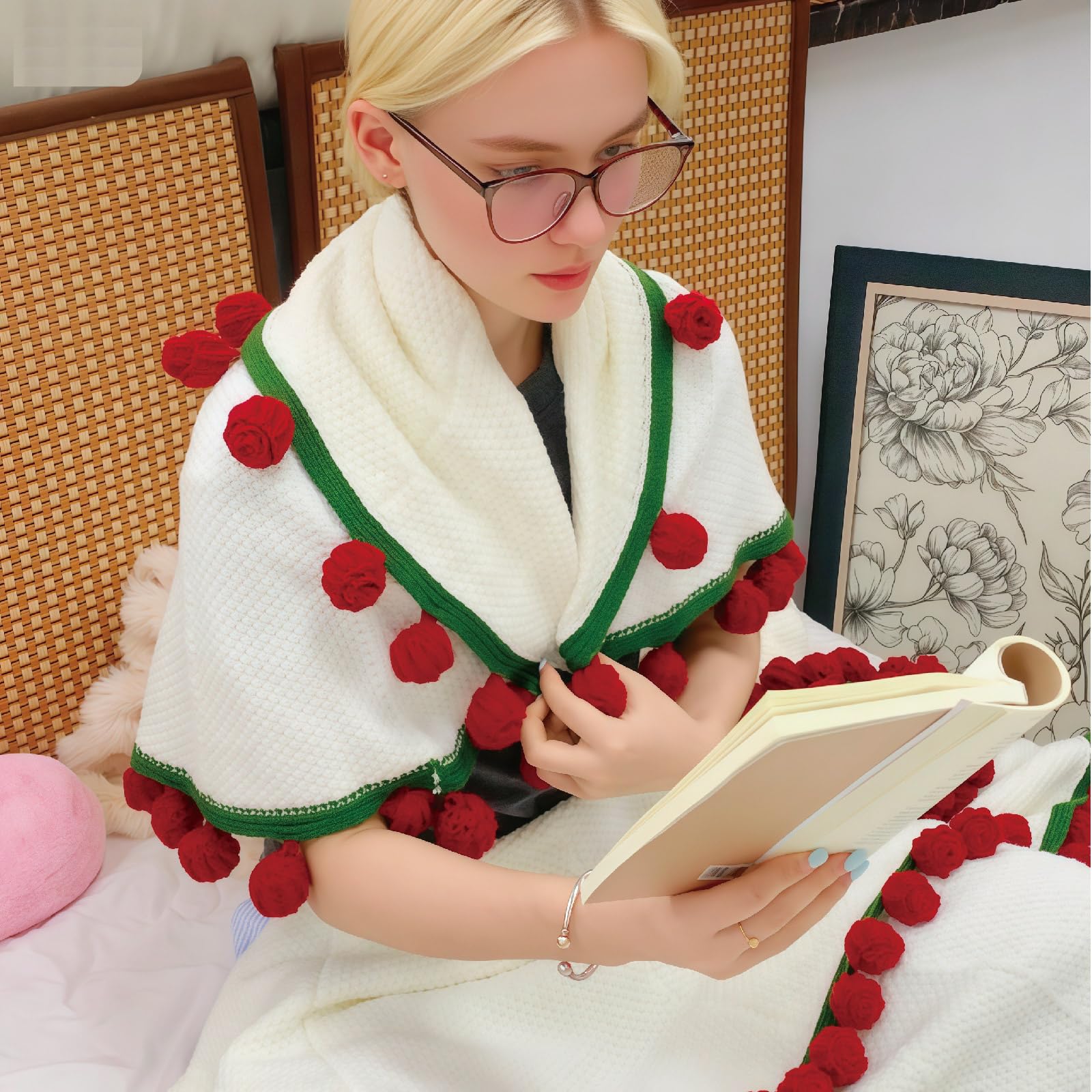 SoffMoiis blanket next to hand showing 40-inch size scale