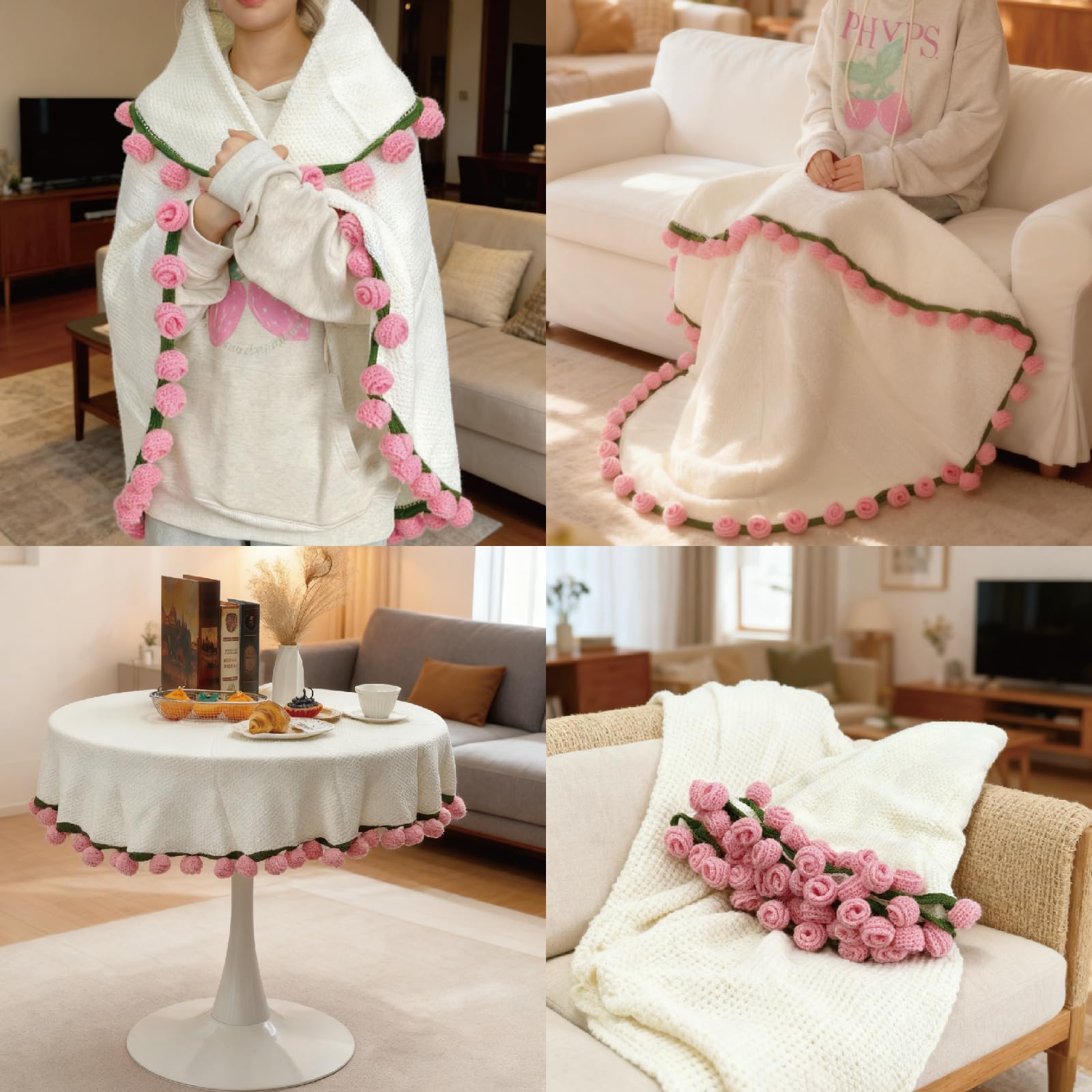 SoffMoiis woman wrapping shoulders with blanket for cozy comfort