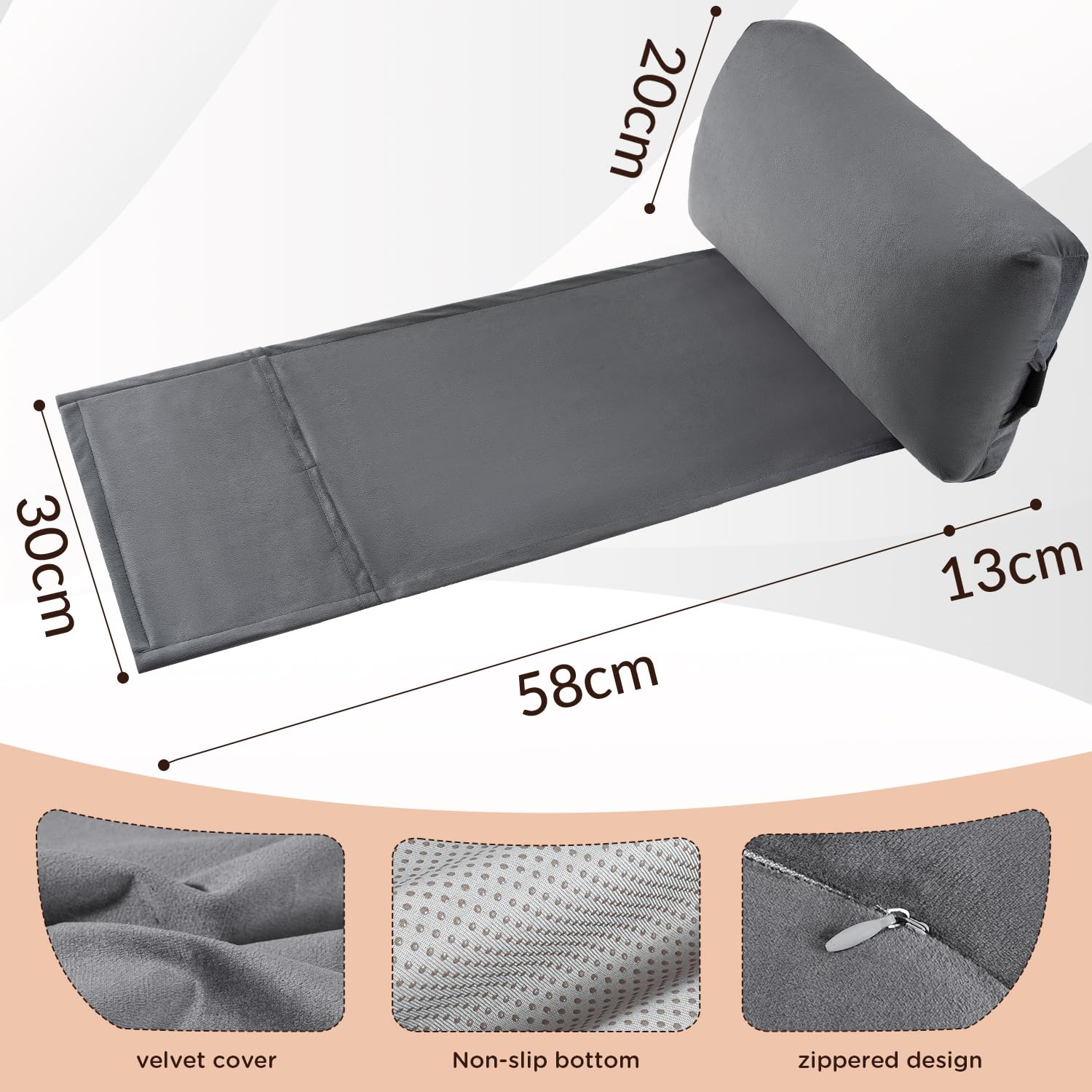 SofGlowly anti-slip base detail showing grip that prevents pillow sliding