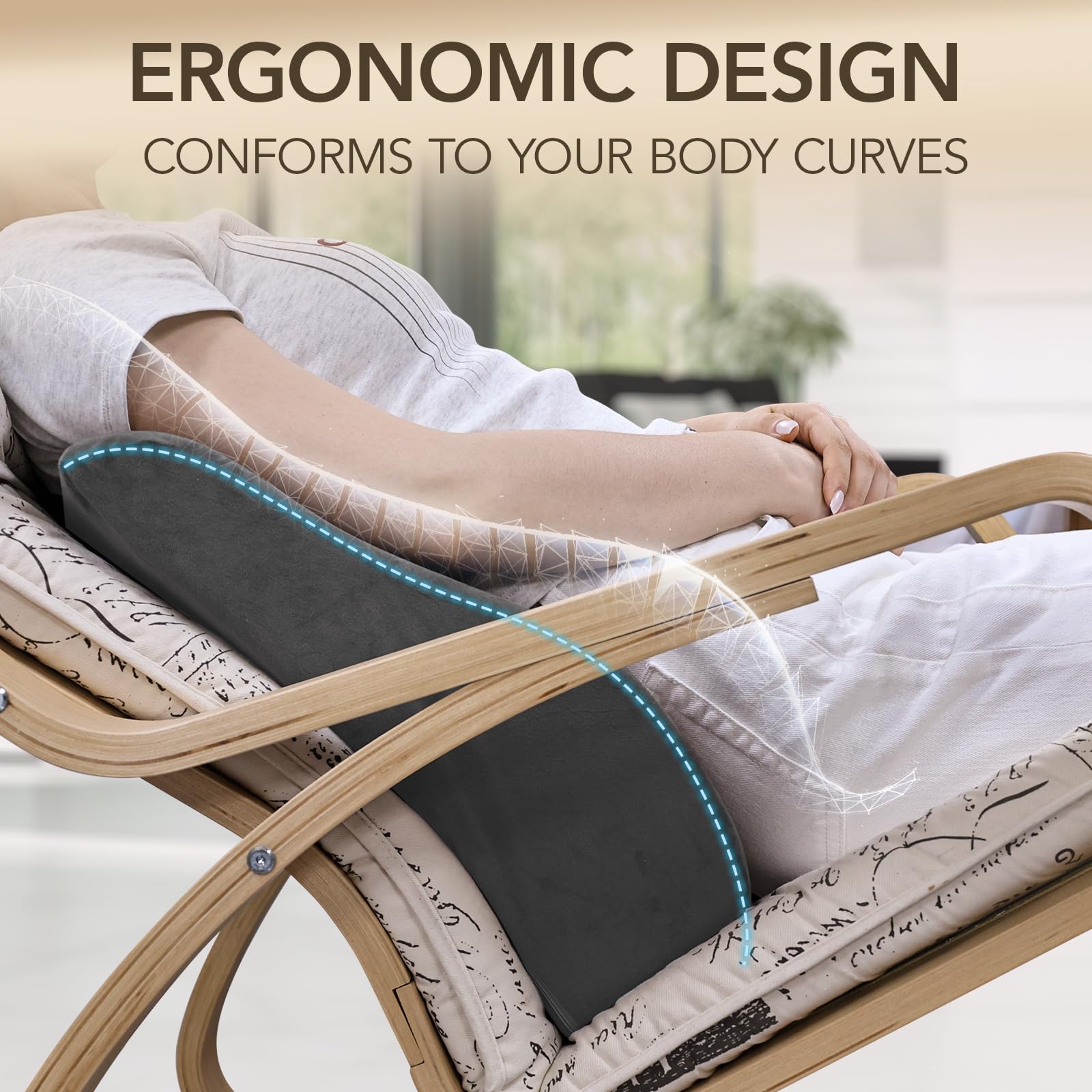 SofGlowly close-up of dual memory foam layers providing contouring support