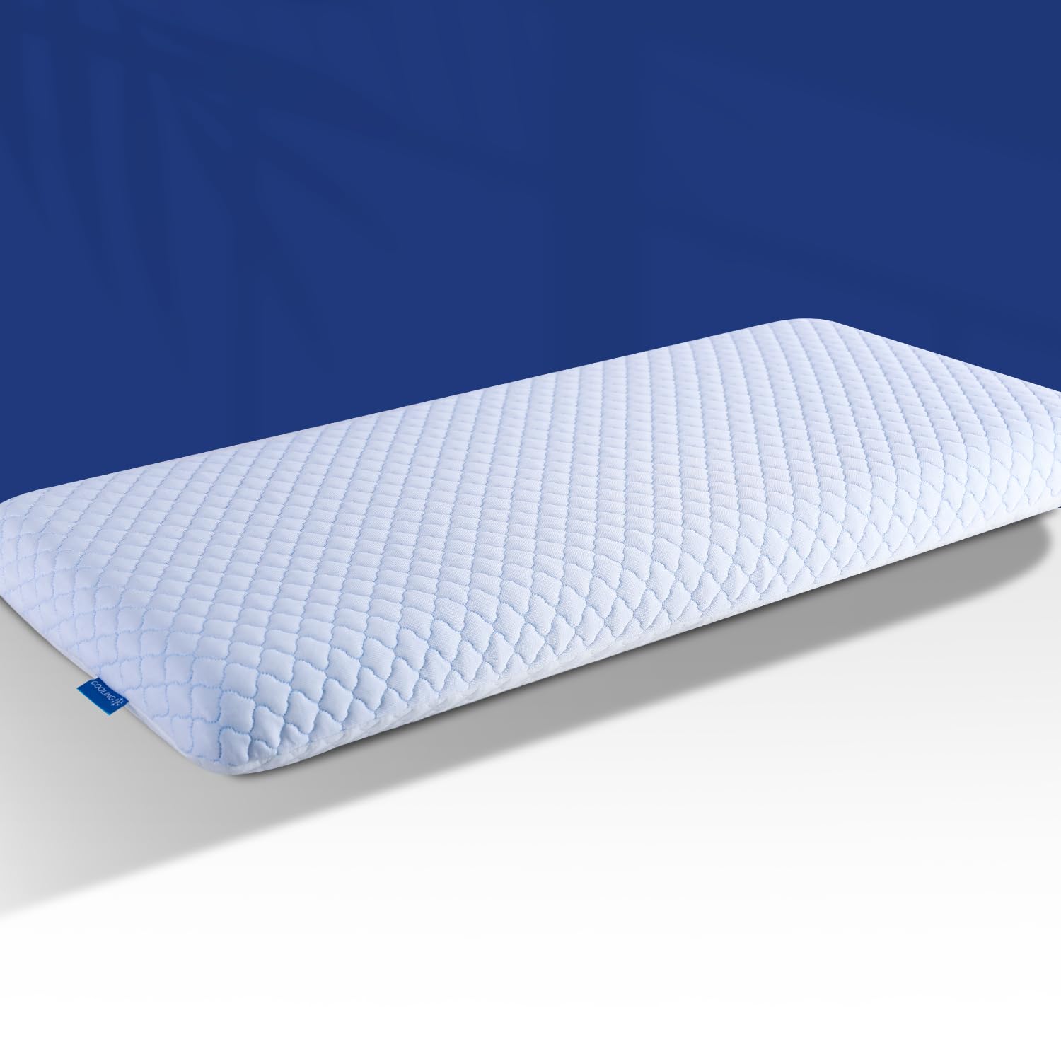 SofGlowly front packaging showing king flat pillow benefits and dimensions