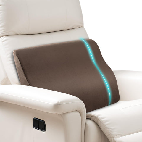 SofGlowly front view on recliner showing full lumbar coverage and comfort