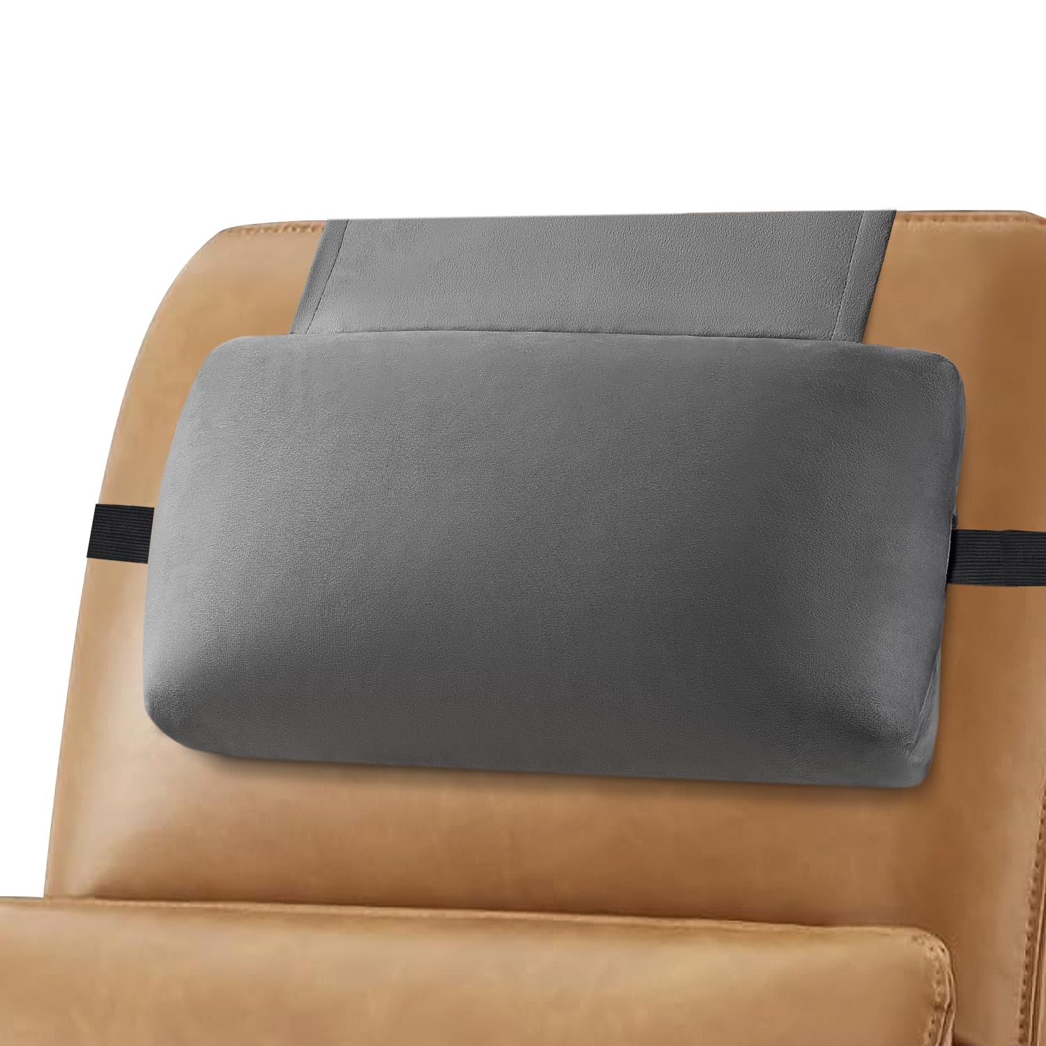 SofGlowly front view velvet headrest showing plush finish and stable shape