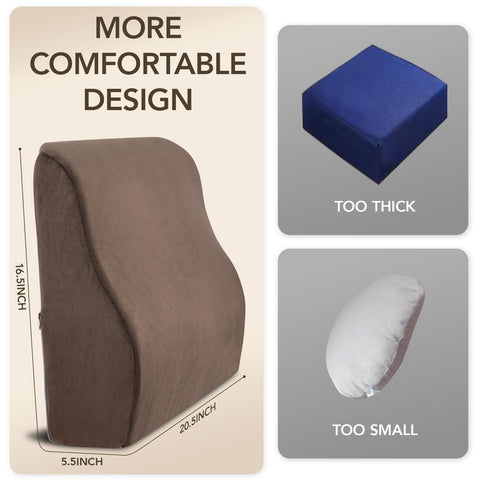 SofGlowly in-use on living room recliner providing stable back support