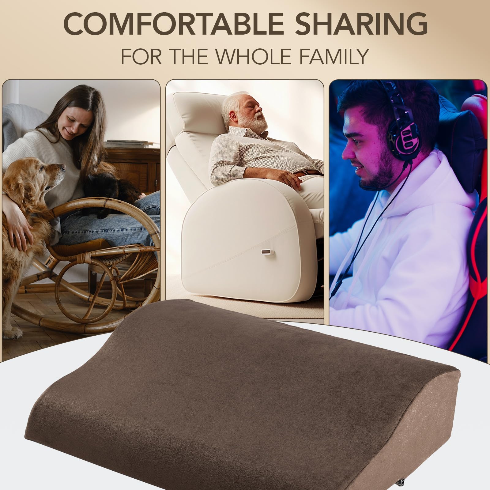 SofGlowly side profile highlighting curved ergonomic lumbar alignment