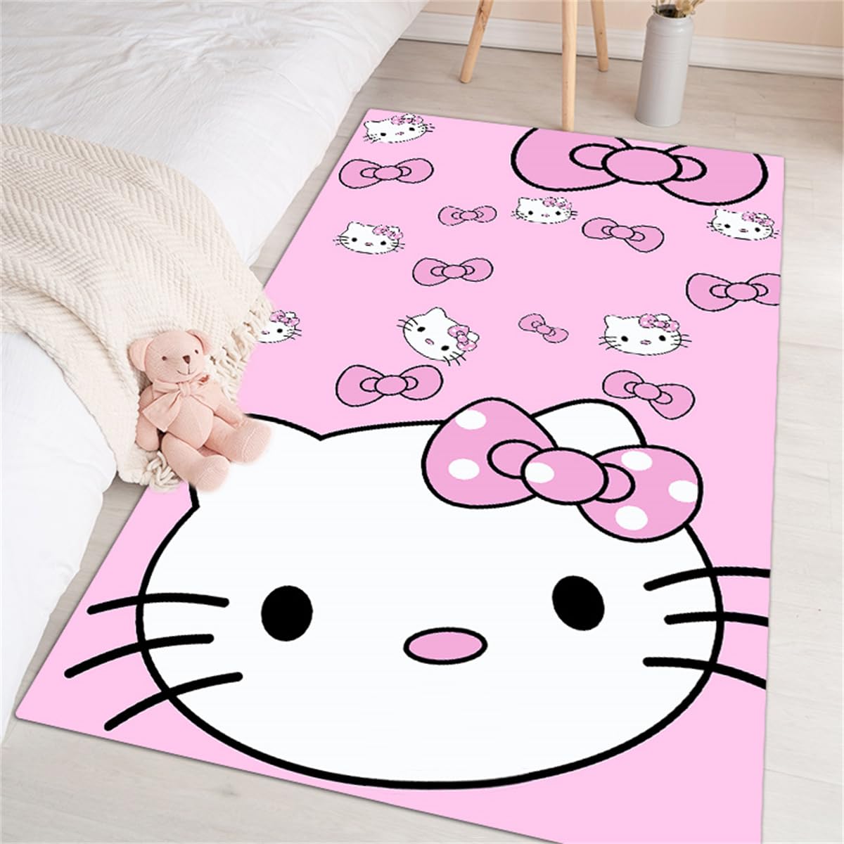 SOFPRO close-up of cartoon kitten face pattern highlighting cheerful decor
