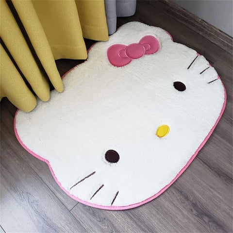 SOFPRO front view of kitten face rug showing cute design and cozy appeal