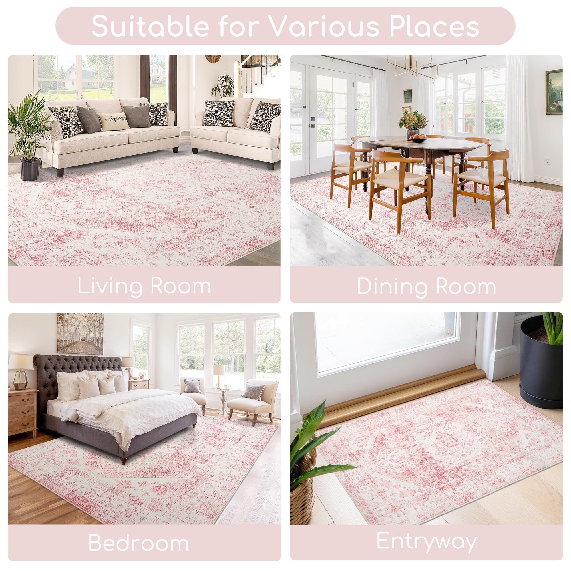 Sofrug size next to sofa demonstrating accurate 5x7 scale