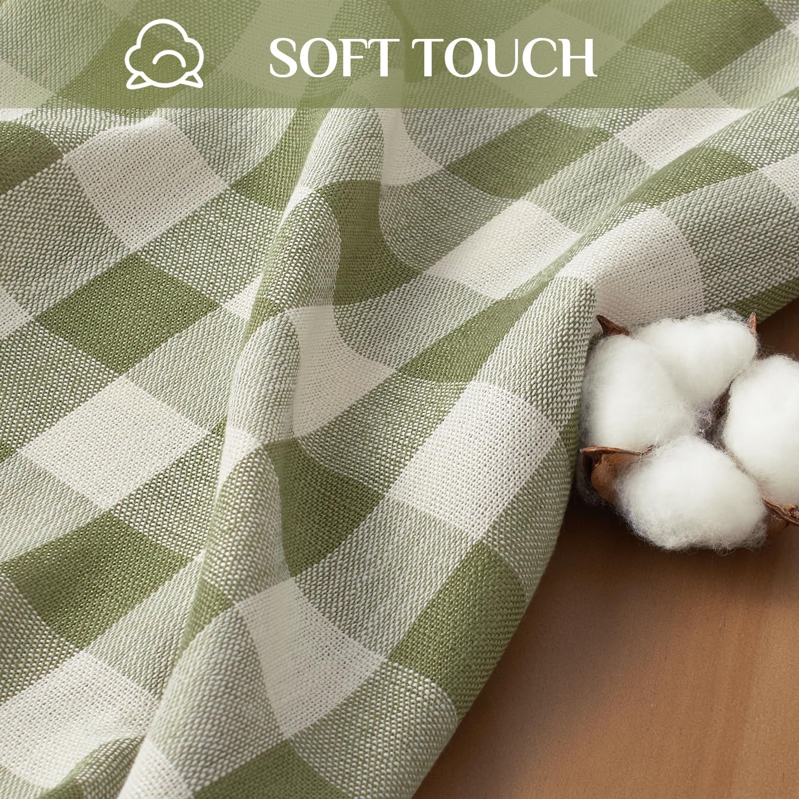 Softalker tablecloth on outdoor picnic table with plates, resists wrinkles and elements