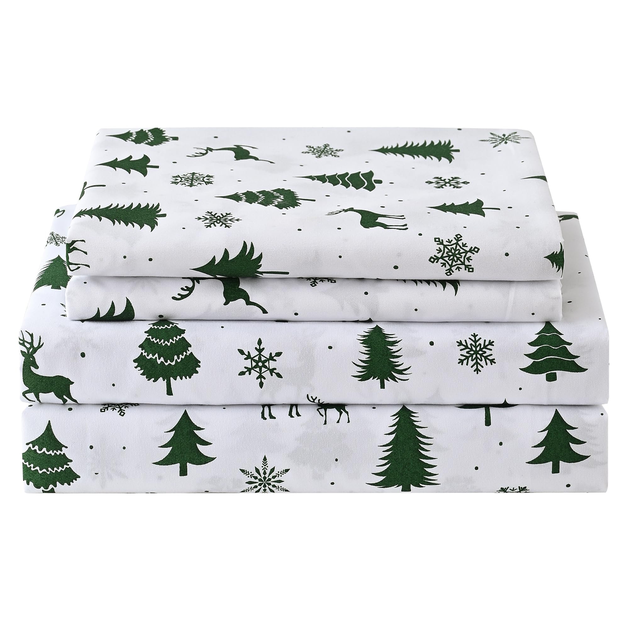 Softan front view of Christmas sheet set showing festive packaging and cozy appeal