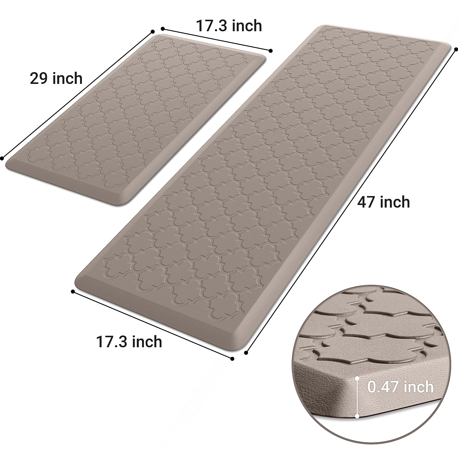 SoftDuo close-up of embossed surface showing improved traction while standing