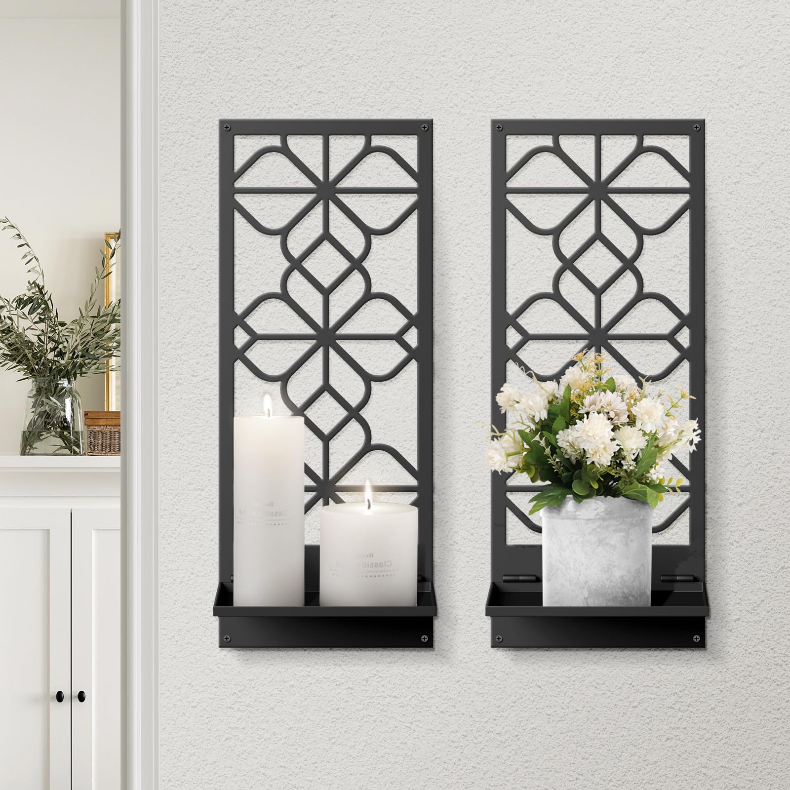 Sokurdeg front view of black metal wall art showing shape and finish benefit