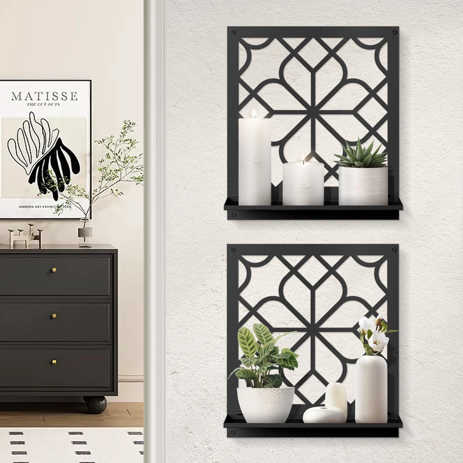 Sokurdeg front view of twin wall candle holders adds farmhouse charm