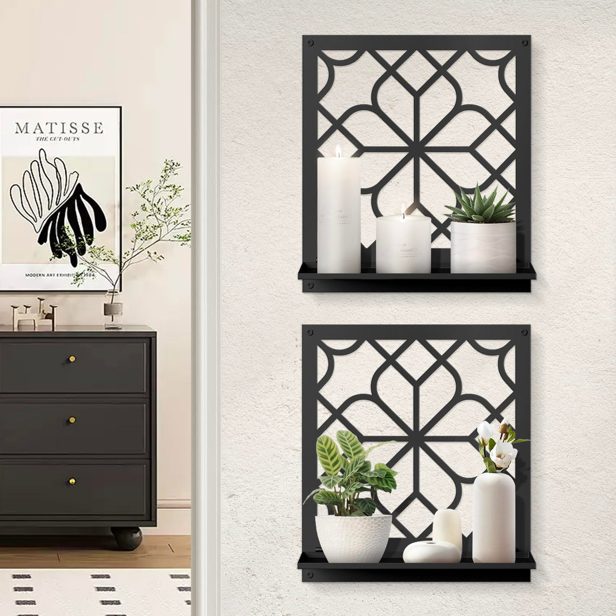 Sokurdeg front view of twin wall candle holders adds farmhouse charm