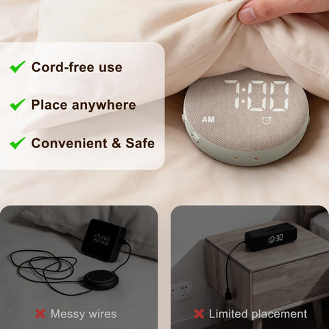 SolaceRise bed shaker close-up illustrating textured surface and strong vibration