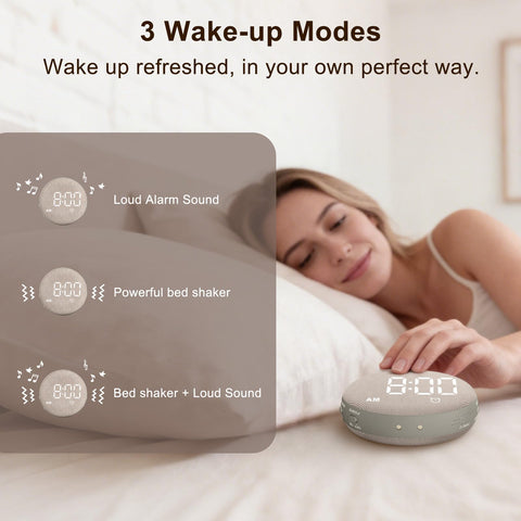 SolaceRise bed shaker placed under pillow to wake sleeper without noise