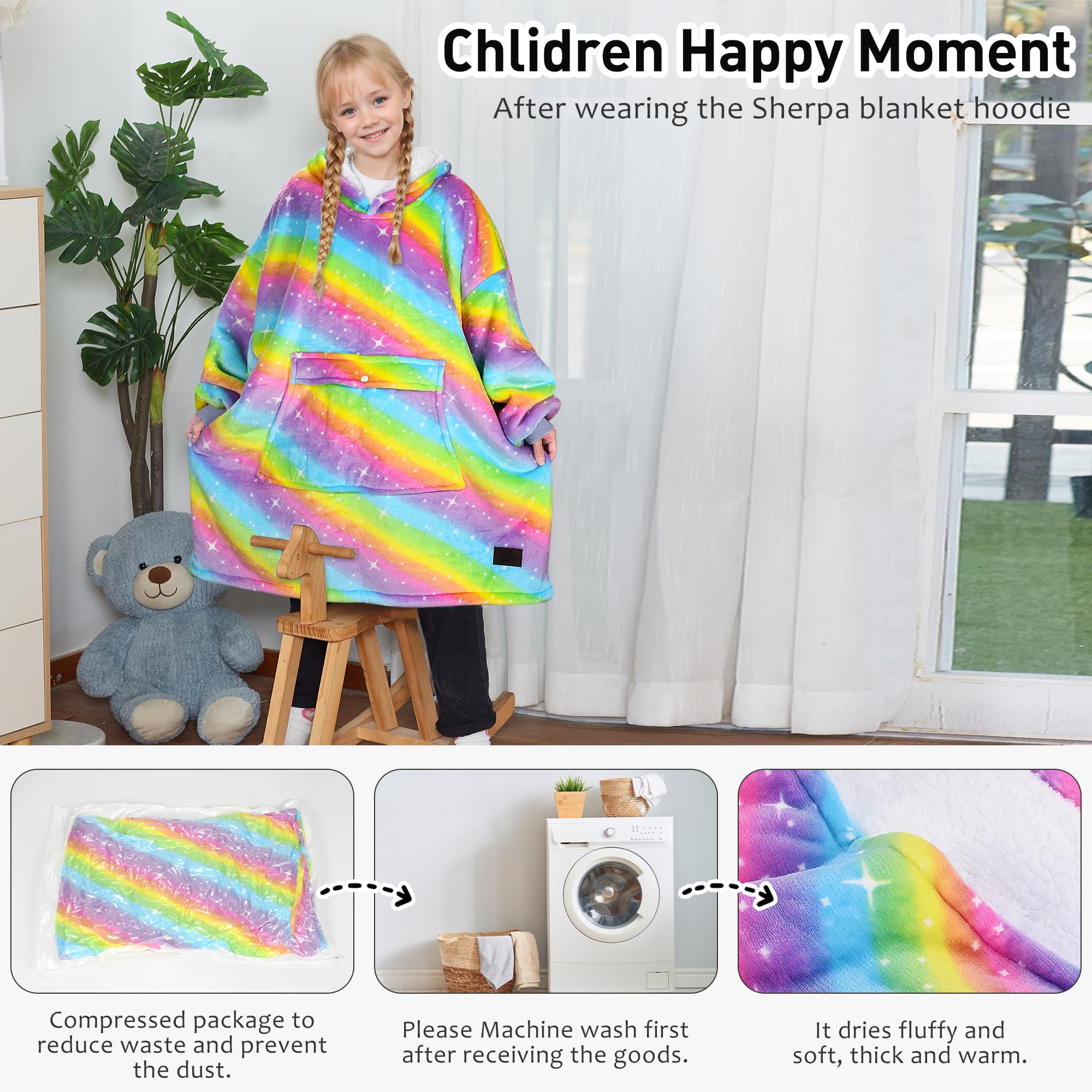 Solaris hood shown on child emphasizing head coverage and extra cold protection