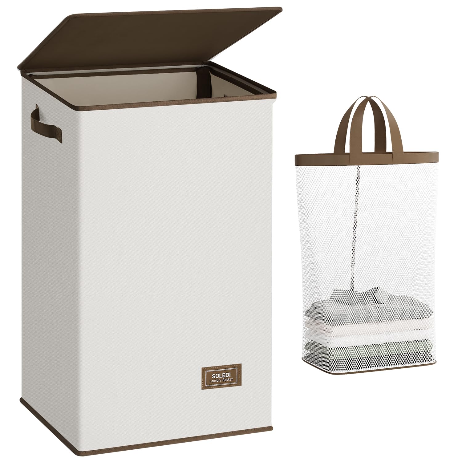 SOLEDI front view with lid showing tidy covered storage benefit
