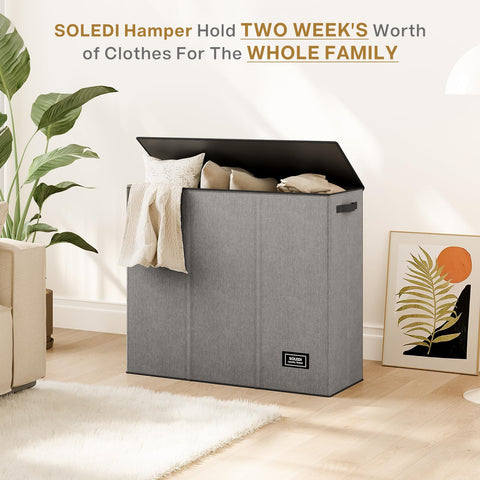SOLEDI next to washer for scale demonstrating XL capacity and household fit