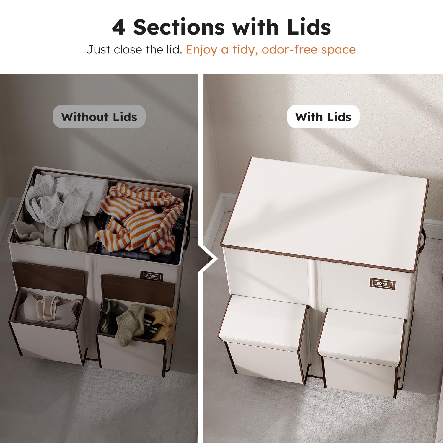 SOLEDI bottom MDF panel detail showing sturdy base for stability and long-term durability