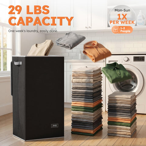 SOLEDI being carried by handles for convenient laundry trips