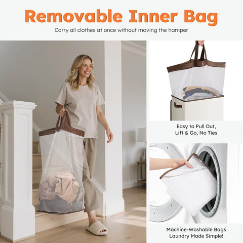 SOLEDI filled hamper in use demonstrating large 100L capacity convenience