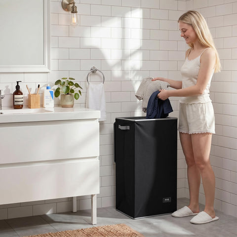 SOLEDI next to chair showing scale and generous 100L capacity