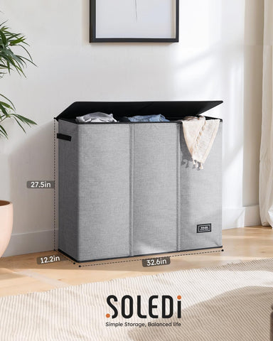 SOLEDI closed lid in living room reducing visible clutter and trapping odors
