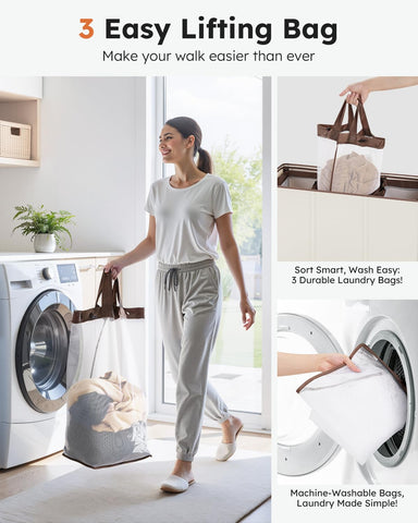 SOLEDI mesh bag removed ready to carry directly to washer for hygiene