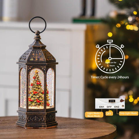 Solgicar lit on a mantel at night, provides warm festive lighting to room