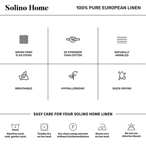 Solino Home folded storage view showing compact, easy-care storage and longevity benefit