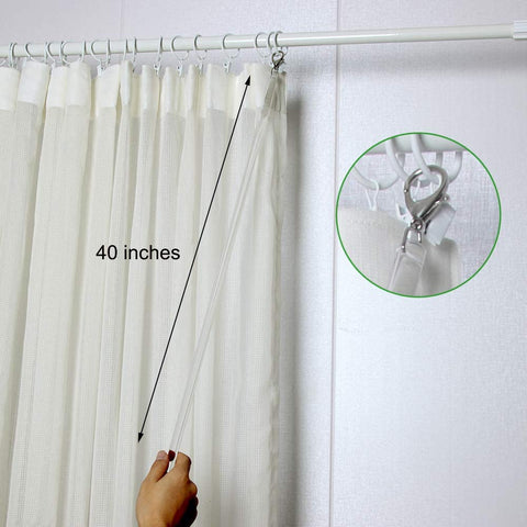 SOLOKOS wand next to measuring tape showing 40-inch length for high windows