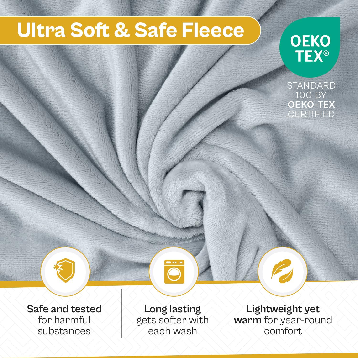 Solsken Home blanket draped on bed providing warm recovery comfort