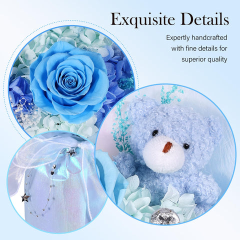 SOLUNOX full preserved flower arrangement displayed inside premium gift box