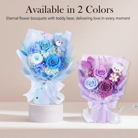 SOLUNOX bouquet styled on bedside table adding long-lasting decor elegance