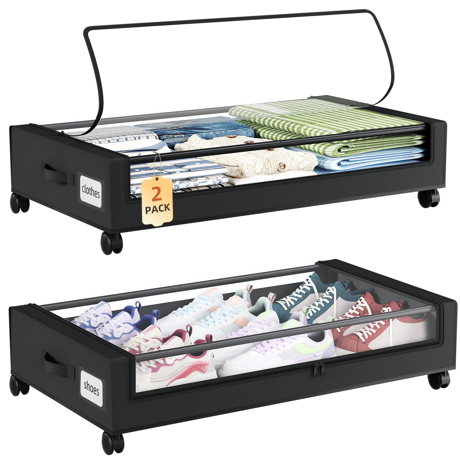 Somdot front view of two-pack showing size and storage capacity benefit