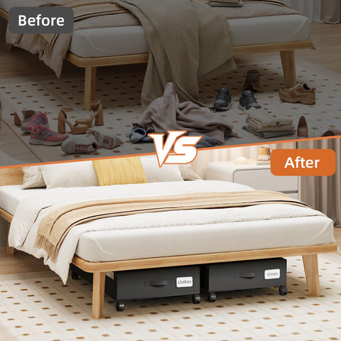 Somdot storage container sliding under a bed to save floor space