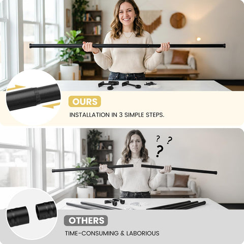 SOMINS wall-mounted rod across a wide window offering full-coverage support