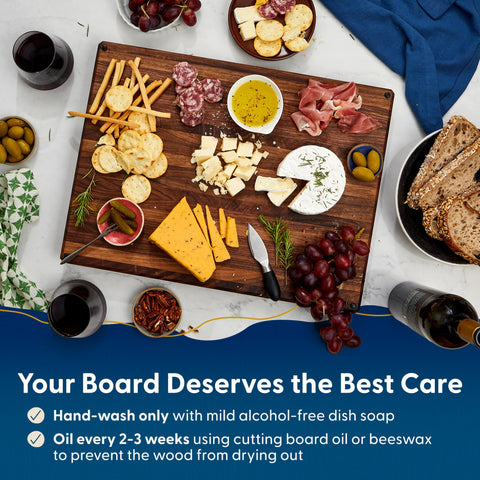 Sonder Los Angeles board beside utensils to show size and practical kitchen scale