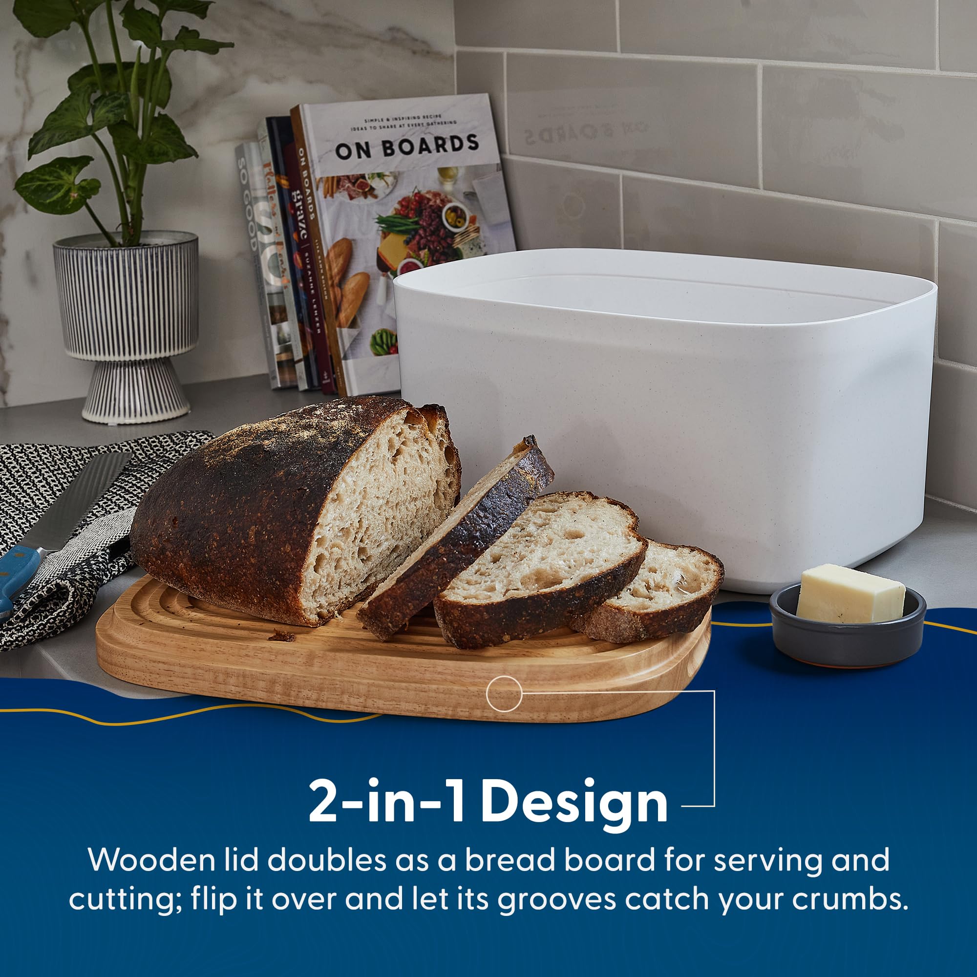 Sonder Los Angeles bread box open with multiple loaves demonstrating roomy interior
