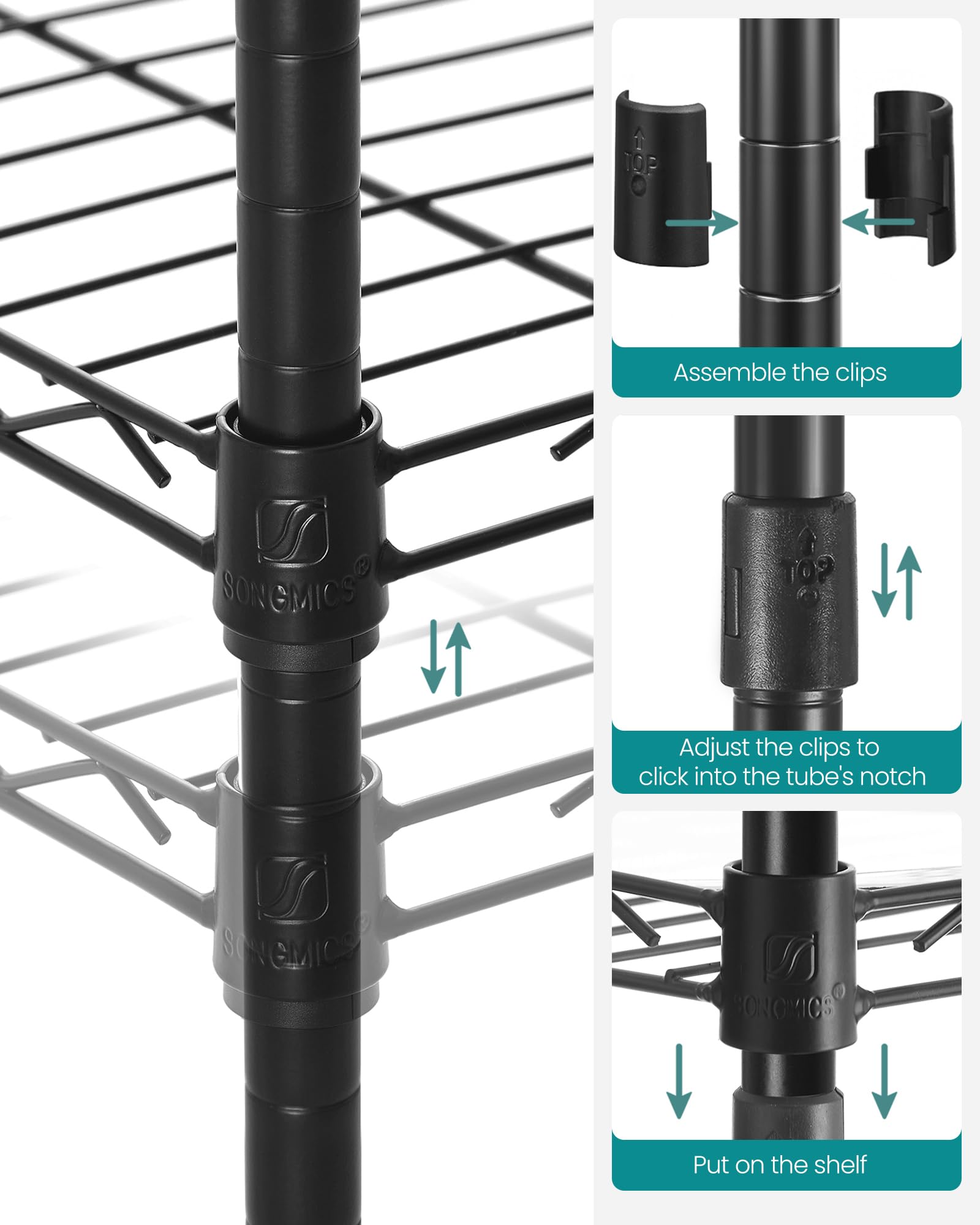 SONGMICS 4-in-1 hook in use hanging towel and saving counter space benefit