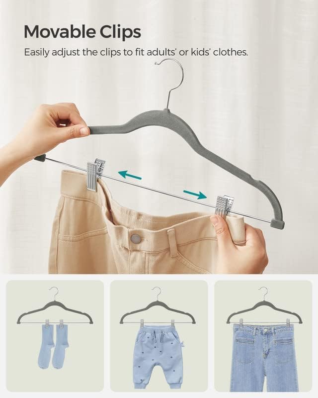 SONGMICS adjustable clips with PVC padding preventing clip marks
