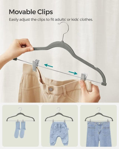 SONGMICS adjustable clips with PVC padding preventing clip marks