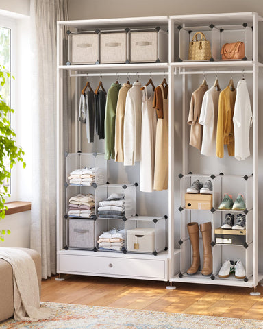 SONGMICS assembled unit in living room showing adaptable layout benefit