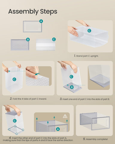 SONGMICS hands assembling box demonstrating fast tool-free setup